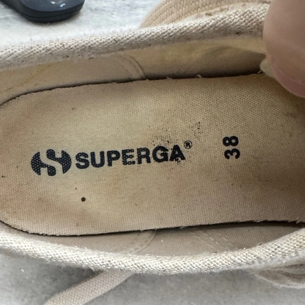 Superga Women's Beige Canvas Espadrille Shoes Size 38